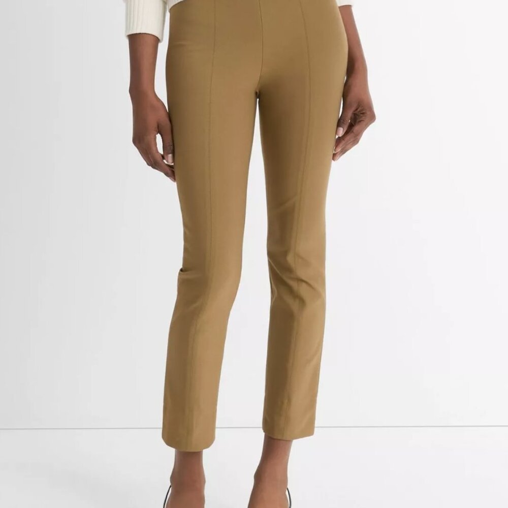 Vince Italian Cotton-Blend Stitch-Front Seam Legging